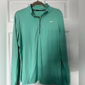Women’s Nike Dri-fit teal long sleeve 3/4 zip XL